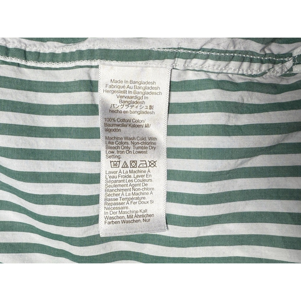 J Crew Poplin Pajamas Set Womens XXL Cotton Green Striped 2XL HTF Pants Top PJs - Picture 8 of 14